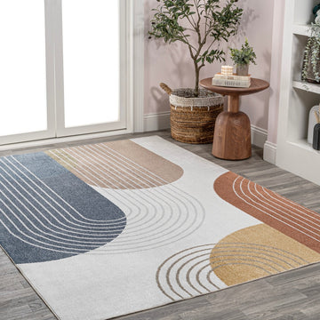 Arches Contemporary Minimalist Machine-washable Area Rug
